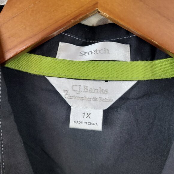 CJ Banks Button Up Top Plus Size 1X Plaid Rainbow Embroidered Western Cowgirl - Picture 6 of 7